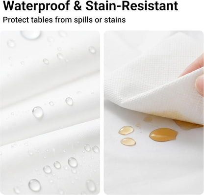 Premium White Disposable Plastic Tablecloth